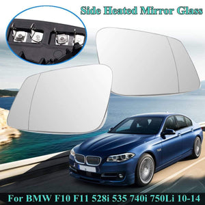 1 Pair Car Exterior Parts Heated Rearview Wing Glass Mirror+Link Wire For BMW 6 / 7 Series F10 F11 528i 535 740i 750Li 2010-14