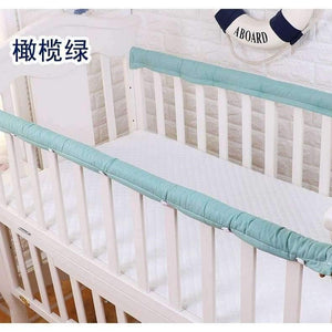 Planet Gates 1 Pair 100% Cotton Baby Crib Bed Set Guardrails' Protector Crashproof Crib Bumper Strip For Newborn Baby Bedding Protection Set