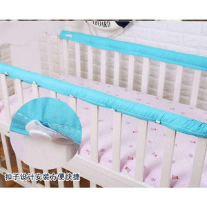 Planet Gates 1 Pair 100% Cotton Baby Crib Bed Set Guardrails' Protector Crashproof Crib Bumper Strip For Newborn Baby Bedding Protection Set