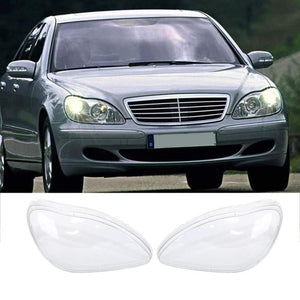 Planet Gates 1 Pair Car Headlight Glass Cover Front Headlamp Lens Shell Clear Cover Automotive Lights Lampshade for Benz W220 1998- 2005