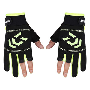 Planet Gates 1 Pair Fishing Gloves Men Women Outdoor Fishing Anti-slip 3 Cut Finger Sports Fish Equipment Angling SBR Gloves