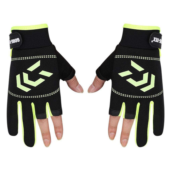 Planet Gates 1 Pair Fishing Gloves Men Women Outdoor Fishing Anti-slip 3 Cut Finger Sports Fish Equipment Angling SBR Gloves
