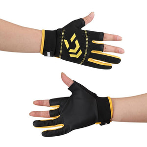 Planet Gates 1 Pair Fishing Gloves Men Women Outdoor Fishing Anti-slip 3 Cut Finger Sports Fish Equipment Angling SBR Gloves