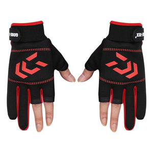 Planet Gates 1 Pair Fishing Gloves Men Women Outdoor Fishing Anti-slip 3 Cut Finger Sports Fish Equipment Angling SBR Gloves