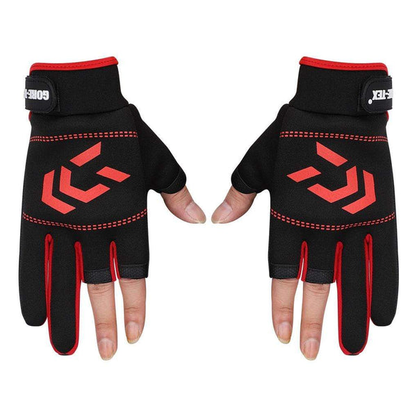 Planet Gates 1 Pair Fishing Gloves Men Women Outdoor Fishing Anti-slip 3 Cut Finger Sports Fish Equipment Angling SBR Gloves