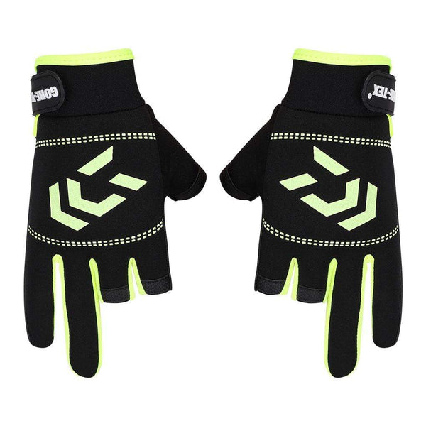 Planet Gates 1 Pair Fishing Gloves Men Women Outdoor Fishing Anti-slip 3 Cut Finger Sports Fish Equipment Angling SBR Gloves