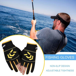Planet Gates 1 Pair Fishing Gloves Men Women Outdoor Fishing Anti-slip 3 Cut Finger Sports Fish Equipment Angling SBR Gloves