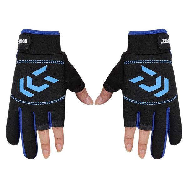 Planet Gates 1 Pair Fishing Gloves Men Women Outdoor Fishing Anti-slip 3 Cut Finger Sports Fish Equipment Angling SBR Gloves