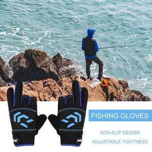 Planet Gates 1 Pair Fishing Gloves Men Women Outdoor Fishing Anti-slip 3 Cut Finger Sports Fish Equipment Angling SBR Gloves