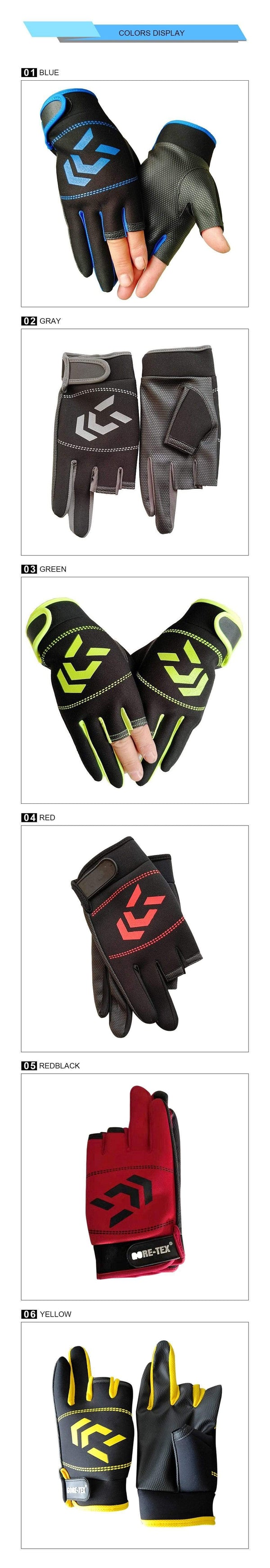 Planet Gates 1 Pair Fishing Gloves Men Women Outdoor Fishing Breathable Anti-slip 3 Cut Finger Waterproof Fish Equipment Angling Gloves