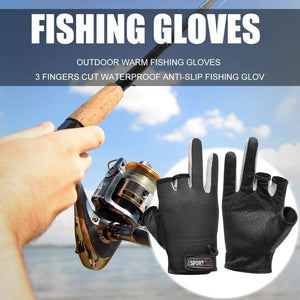 Planet Gates 1 Pair Fishing Gloves Outdoor Sports Mittens Outdoor 3 Fingers Cut Waterproof Anti-Slip Sports Fish Equipment guantes de pesca