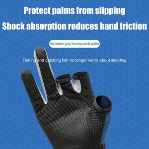 Planet Gates 1 Pair Fishing Gloves Outdoor Sports Mittens Outdoor 3 Fingers Cut Waterproof Anti-Slip Sports Fish Equipment guantes de pesca