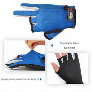 Planet Gates 1 Pair Fishing Gloves Outdoor Sports Mittens Outdoor 3 Fingers Cut Waterproof Anti-Slip Sports Fish Equipment guantes de pesca