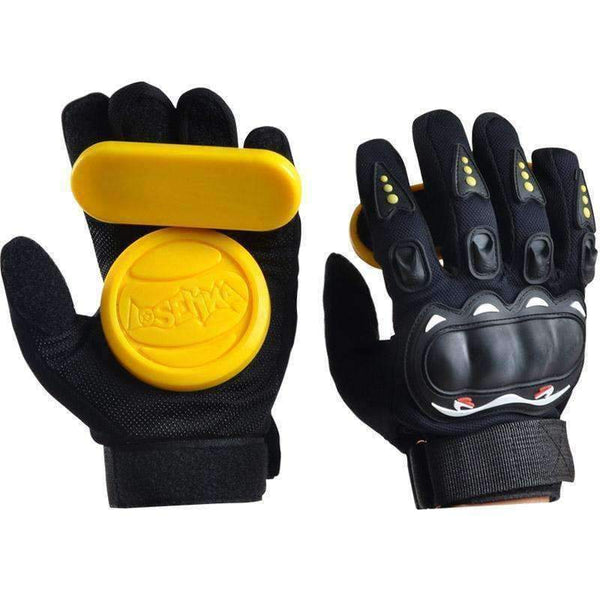 Planet Gates 1 Pair Full Finger Shockproof Longboard Skateboard Glove With Protective Sliders Professional Down Hill Skate Board Gloves