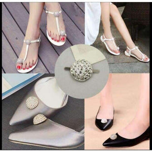 Planet Gates 1 pair/lot Drill-shaped semi - circular sandals flower water diamond shoes buckle & luggage leather women 's shoes accessories