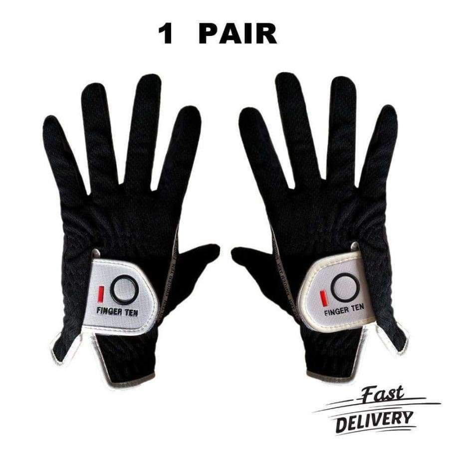 Planet Gates 1 Pair Men's Golf Gloves Rain Hot Wet Grip Left and Right Hand Pr Comfortable Fit Small Medium Large ML XL Gloves
