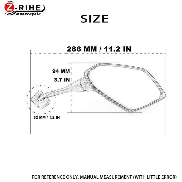 Planet Gates 1 pair Motorcycle Rearview Mirror Motobike Mirror for Yamaha Fazer 600 FZ6S FZ6N FJ-09 FJR 1300/ES TDM 900 FZ1 FZ6 FZ-07 FZ8