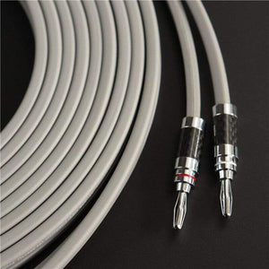 Planet Gates 1 pair of high quality speaker cable 5N OFC conductor pure copper Rhodium Plated Banana Plug