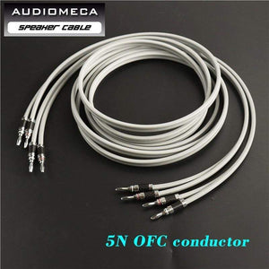 Planet Gates 1 pair of high quality speaker cable 5N OFC conductor pure copper Rhodium Plated Banana Plug