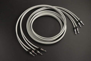 Planet Gates 1 pair of high quality speaker cable 5N OFC conductor pure copper Rhodium Plated Banana Plug