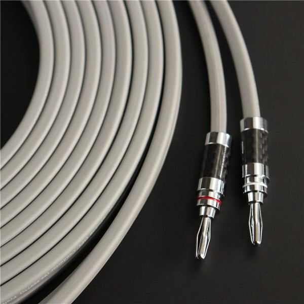 Planet Gates 1 pair of high quality speaker cable 5N OFC conductor pure copper Rhodium Plated Banana Plug