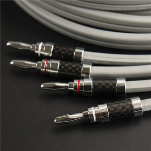 Planet Gates 1 pair of high quality speaker cable 5N OFC conductor pure copper Rhodium Plated Banana Plug