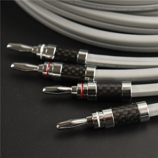 Planet Gates 1 pair of high quality speaker cable 5N OFC conductor pure copper Rhodium Plated Banana Plug
