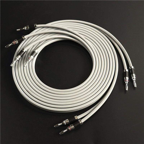 Planet Gates 1 pair of high quality speaker cable 5N OFC conductor pure copper Rhodium Plated Banana Plug