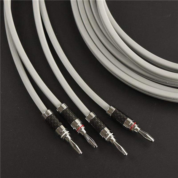 Planet Gates 1 pair of high quality speaker cable 5N OFC conductor pure copper Rhodium Plated Banana Plug