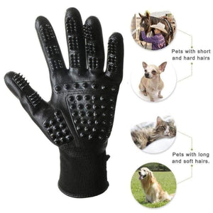 Planet Gates 1 Pair Pet Grooming Gloves Dog Cat Hair Cleaning Brush Comb Black Rubber Five Fingers Deshedding Pet Glove For Dog Cat Dropship