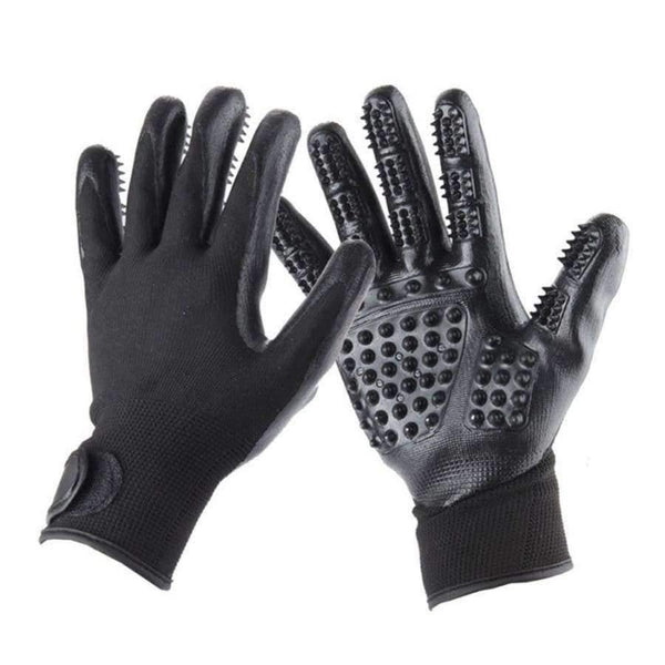 Planet Gates 1 Pair Pet Grooming Gloves Dog Cat Hair Cleaning Brush Comb Black Rubber Five Fingers Deshedding Pet Glove For Dog Cat Dropship