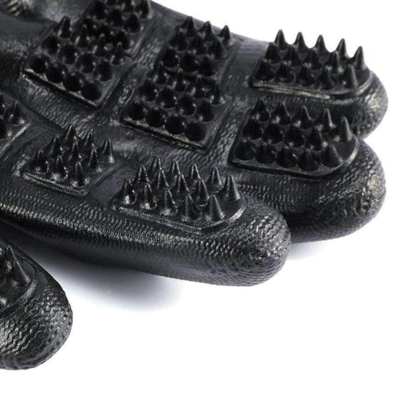Planet Gates 1 Pair Pet Grooming Gloves Dog Cat Hair Cleaning Brush Comb Black Rubber Five Fingers Deshedding Pet Glove For Dog Cat Dropship