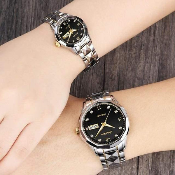Planet Gates 1 pair price 1 Watches  Luxury Mechanical Watch Male Stainless Steel Water Resistant Lover's Automatic Watch Rose Gold