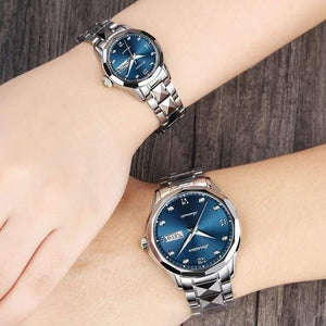Planet Gates 1 pair price 3 Watches  Luxury Mechanical Watch Male Stainless Steel Water Resistant Lover's Automatic Watch Rose Gold