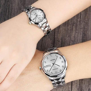 Planet Gates 1 pair price 5 Watches  Luxury Mechanical Watch Male Stainless Steel Water Resistant Lover's Automatic Watch Rose Gold