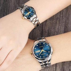 Planet Gates 1 pair price Watches  Luxury Mechanical Watch Male Stainless Steel Water Resistant Lover's Automatic Watch Rose Gold