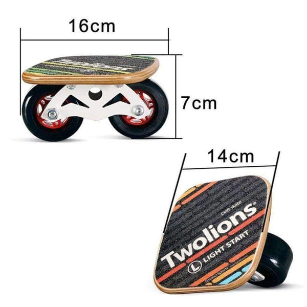 Planet Gates 1 Pair Skate Board Drift Board for Roller Road Drift Plate Anti-skid Skateboard Sports Maple Pedal PU Wheels CS0017