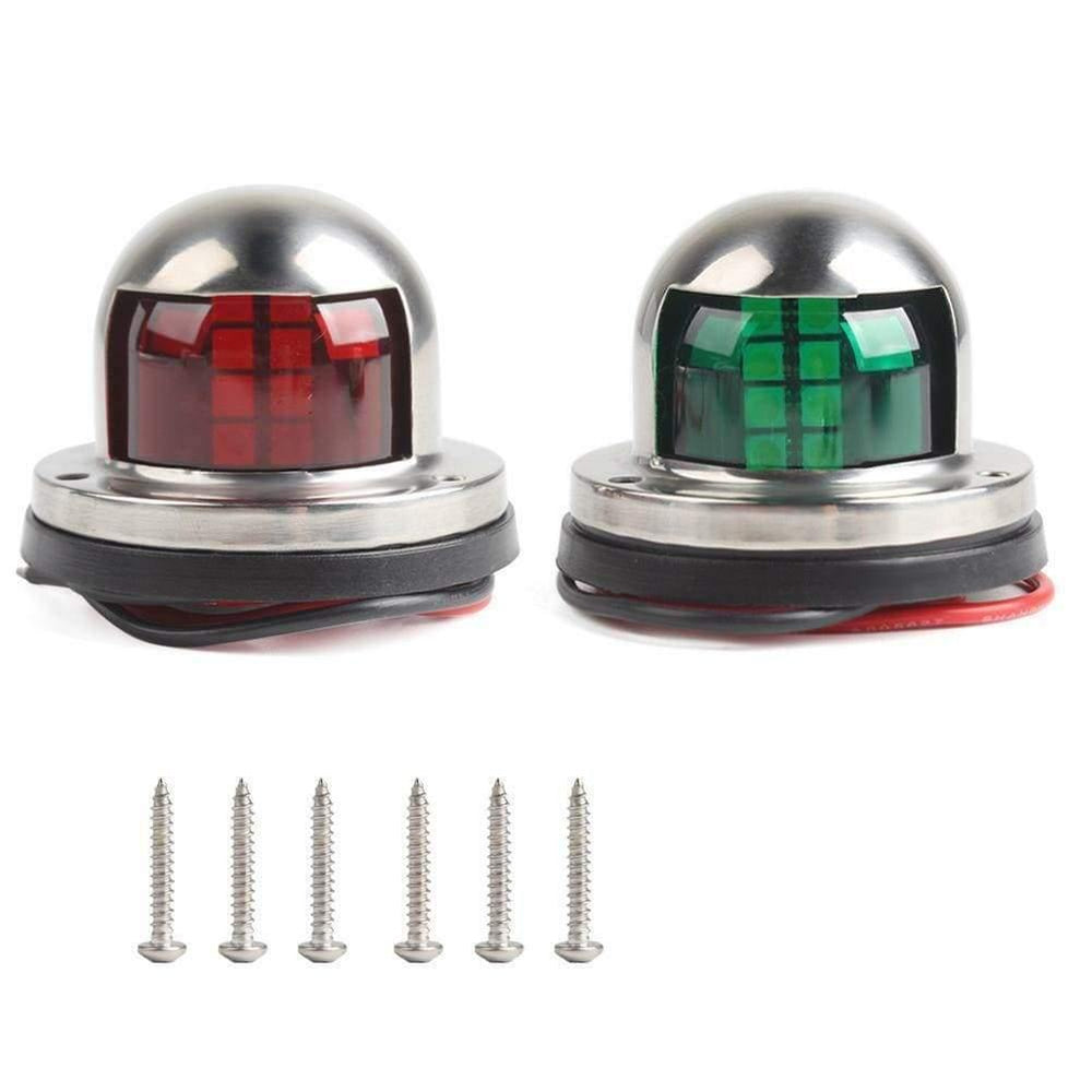 Planet Gates 1 Pair Stainless Steel+ABS Red Green Navigation Light Boat Marine Indicator Spot Light Marine Boat Accessory Boat Yacht  Sailing