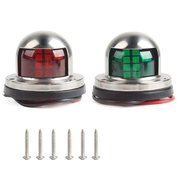 Planet Gates 1 Pair Stainless Steel+ABS Red Green Navigation Light Boat Marine Indicator Spot Light Marine Boat Accessory Boat Yacht  Sailing