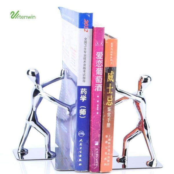 Planet Gates 1 Pair Strong Metal Bookend Books Stationery Read Portable Holder Bookshelf Bookstand Student Desk Accessories Organizer NB010