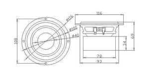 Planet Gates 1 PC Sounderlink Audio Labs 3" 25W  4" 40W 5" 50W subwoofer woofer bass raw speaker driver 4 Ohm 8Ohm  inch unit