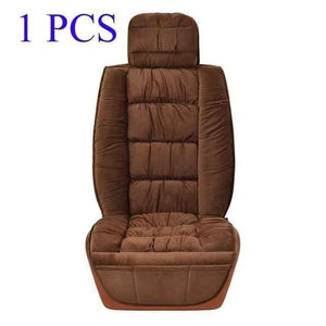 Planet Gates 1 pcs brown front Warm Car Seat Cover Universal Winter Plush Cushion Faux Fur Material For Car Seat Protector Mat Car Interior Accessories