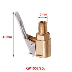 Planet Gates 1 Pcs Car Truck Brass Air Pump Chuck Tyre Valve 8mm Pump Valve Clip Clip Clamp Connector Adapter