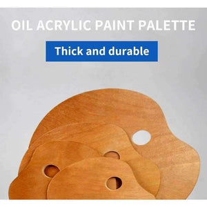 Planet Gates 1 Pcs Oil Acrylic Painting Palette Solid Wooden Walnut Color Professional Oil Paint Tray Artist Palette Paleta Art Supplies