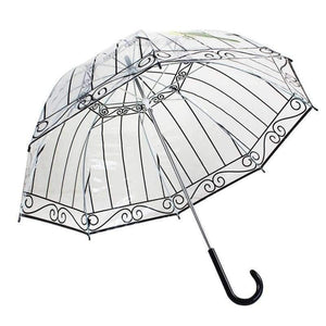 Planet Gates 1 PCS Plastic EVA Transparent Umbrellas Cute Bird Cage Parasol Long-handle Rainy Clear Bubble Umbrella For Women