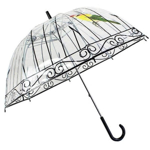 Planet Gates 1 PCS Plastic EVA Transparent Umbrellas Cute Bird Cage Parasol Long-handle Rainy Clear Bubble Umbrella For Women