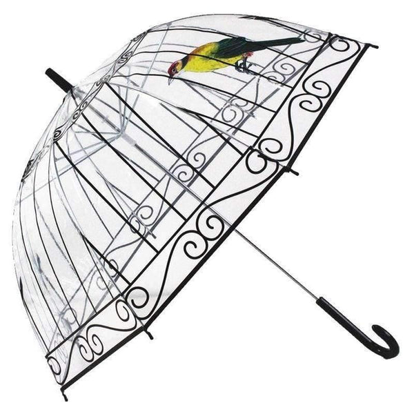 Planet Gates 1 PCS Plastic EVA Transparent Umbrellas Cute Bird Cage Parasol Long-handle Rainy Clear Bubble Umbrella For Women
