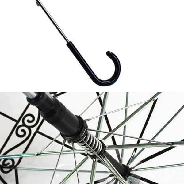 Planet Gates 1 PCS Plastic EVA Transparent Umbrellas Cute Bird Cage Parasol Long-handle Rainy Clear Bubble Umbrella For Women