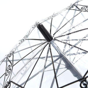 Planet Gates 1 PCS Plastic EVA Transparent Umbrellas Cute Bird Cage Parasol Long-handle Rainy Clear Bubble Umbrella For Women