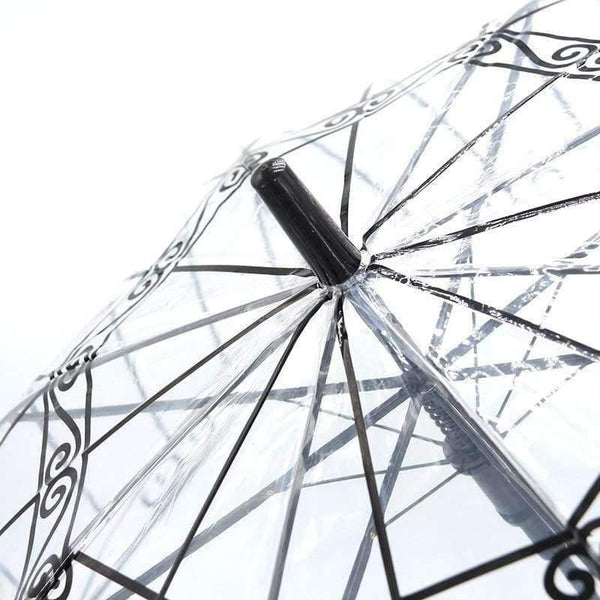 Planet Gates 1 PCS Plastic EVA Transparent Umbrellas Cute Bird Cage Parasol Long-handle Rainy Clear Bubble Umbrella For Women